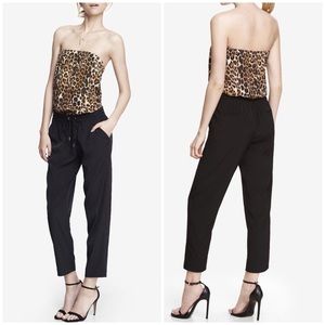 leopard strapless jumpsuit